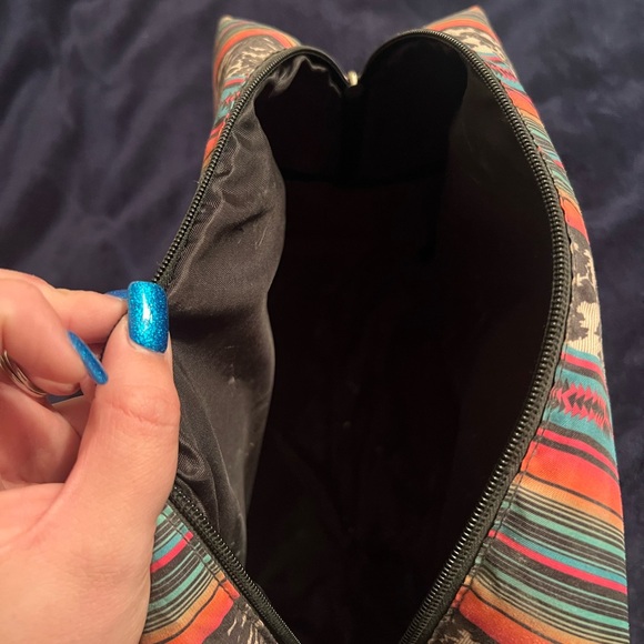 Crazy Train Multicolor Striped Cosmetic Bag - Picture 4 of 4